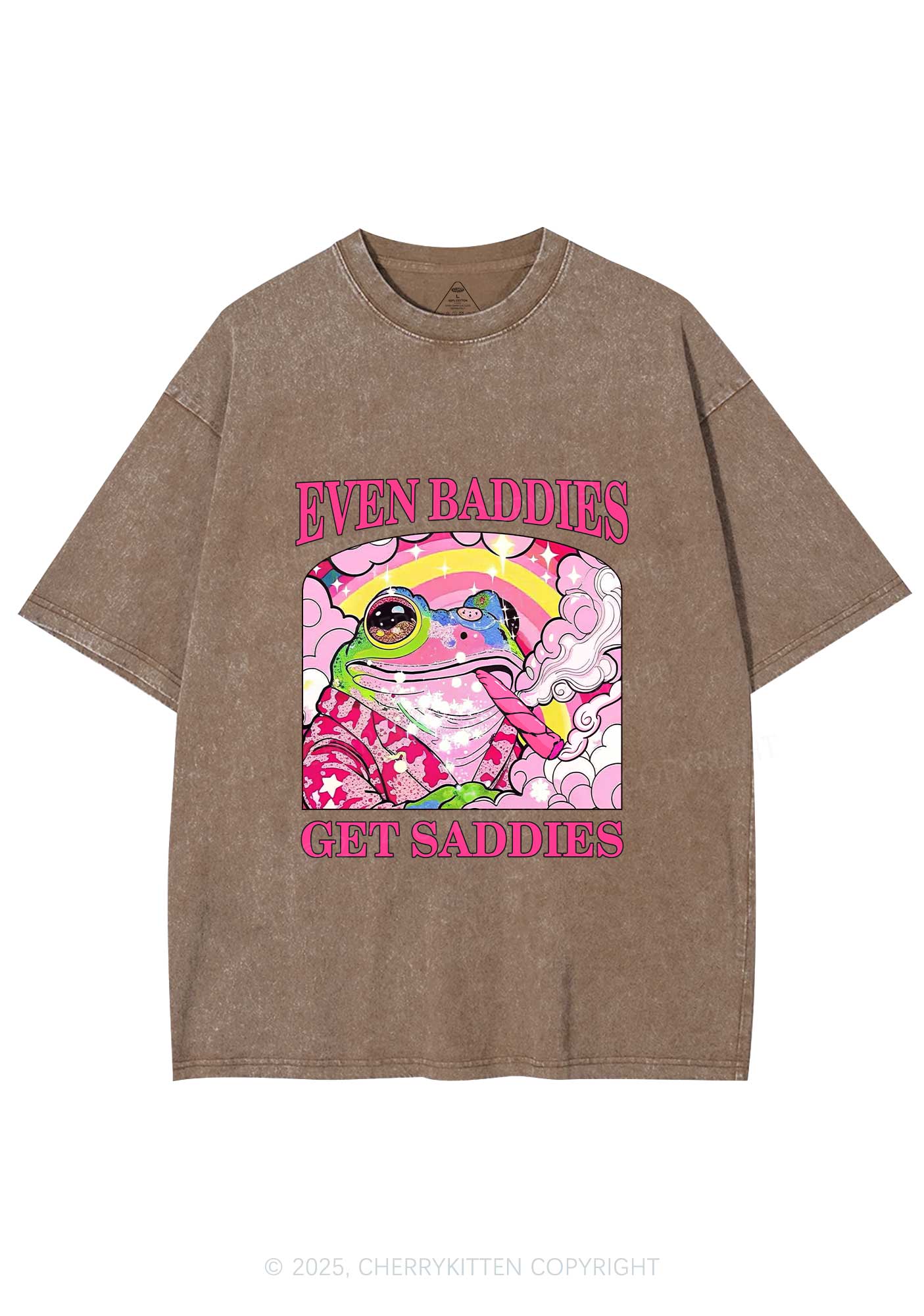 Baddies Smoking Frog Y2K Washed Tee Cherrykitten