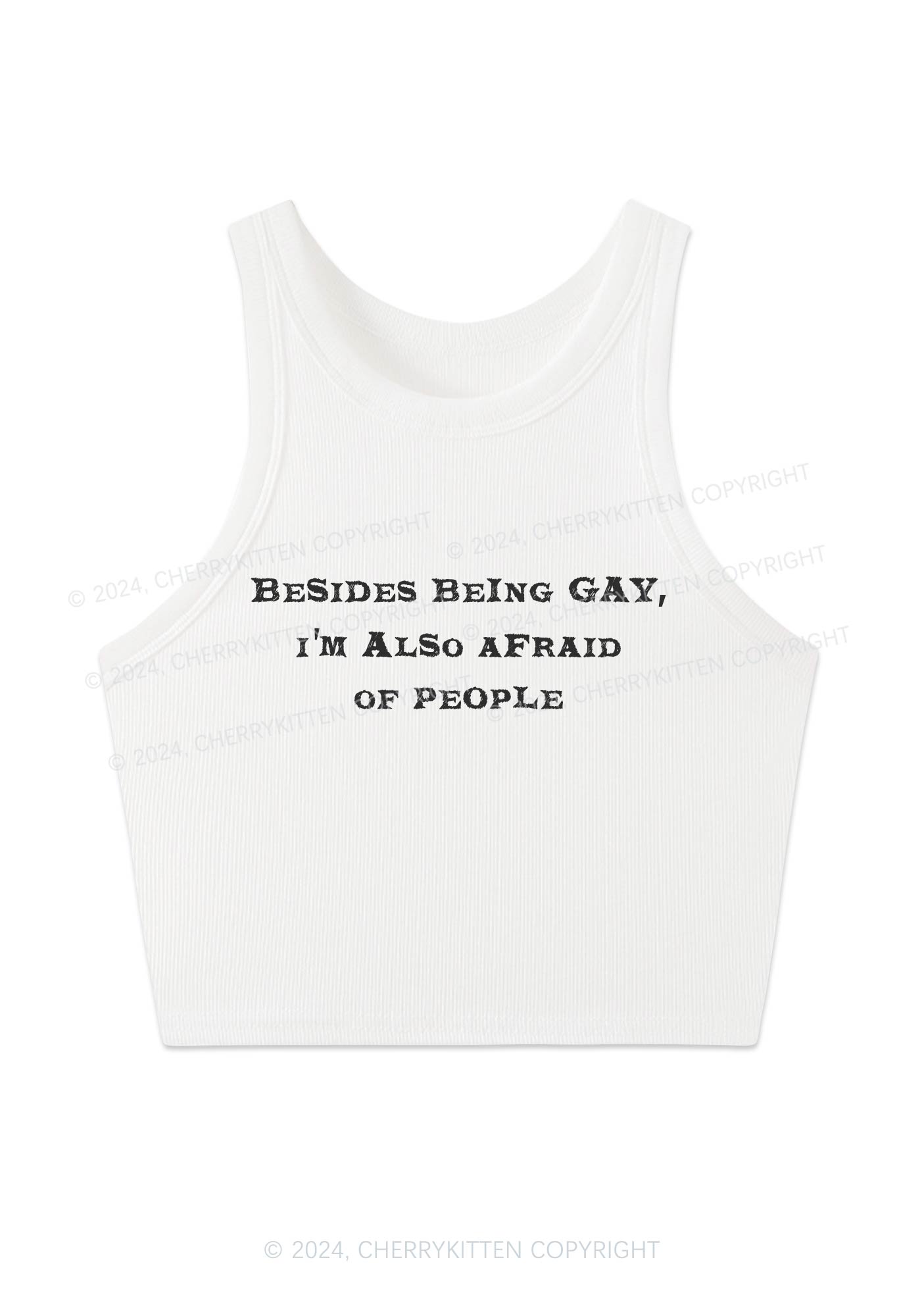 Besides Being Gay Y2K Crop Tank Top Cherrykitten