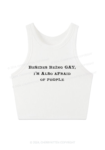 Besides Being Gay Y2K Crop Tank Top Cherrykitten