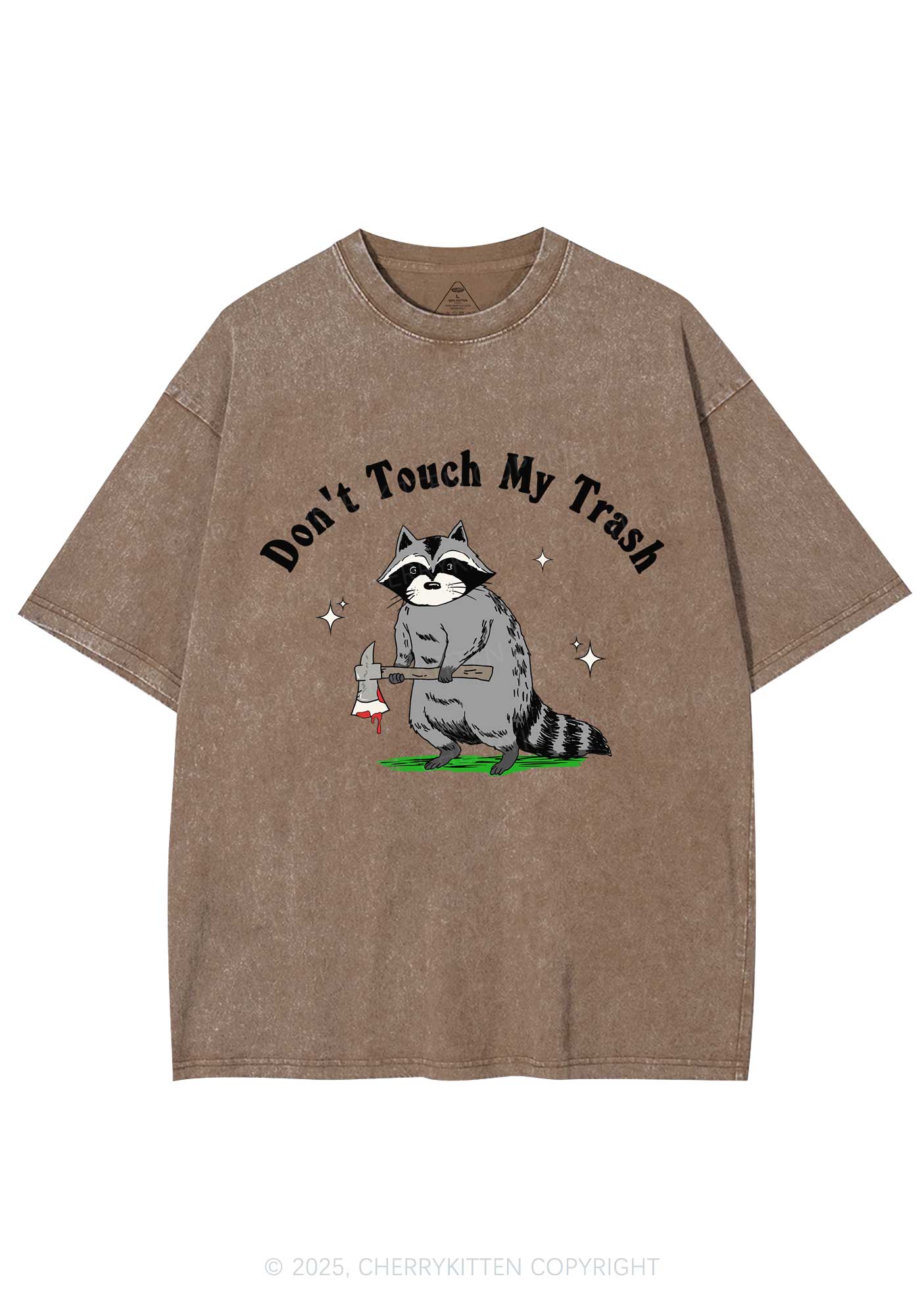 Dont Touch My Trash Y2K Washed Tee Cherrykitten