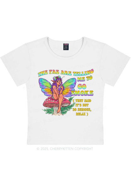 The Fae Smoke Y2K Baby Tee Cherrykitten