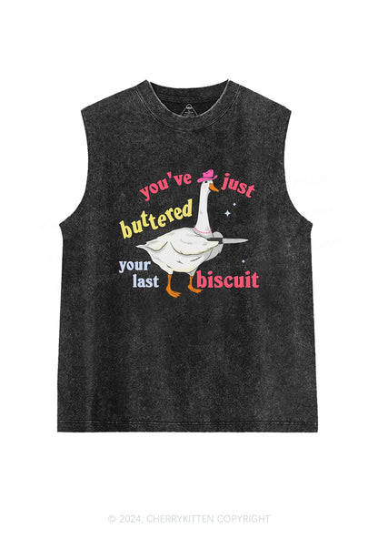 Just Buttered Last Biscuit Y2K Washed Tank Cherrykitten