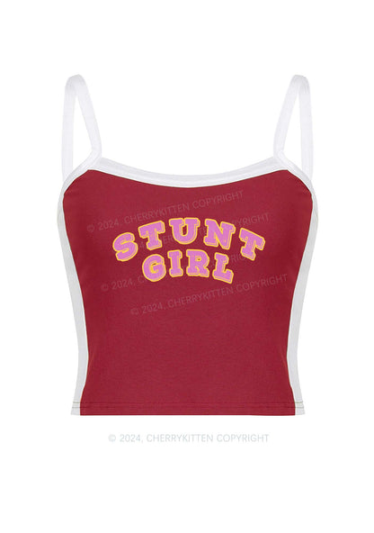 Stunt Girl Y2K Color Block Crop Cami Top Cherrykitten