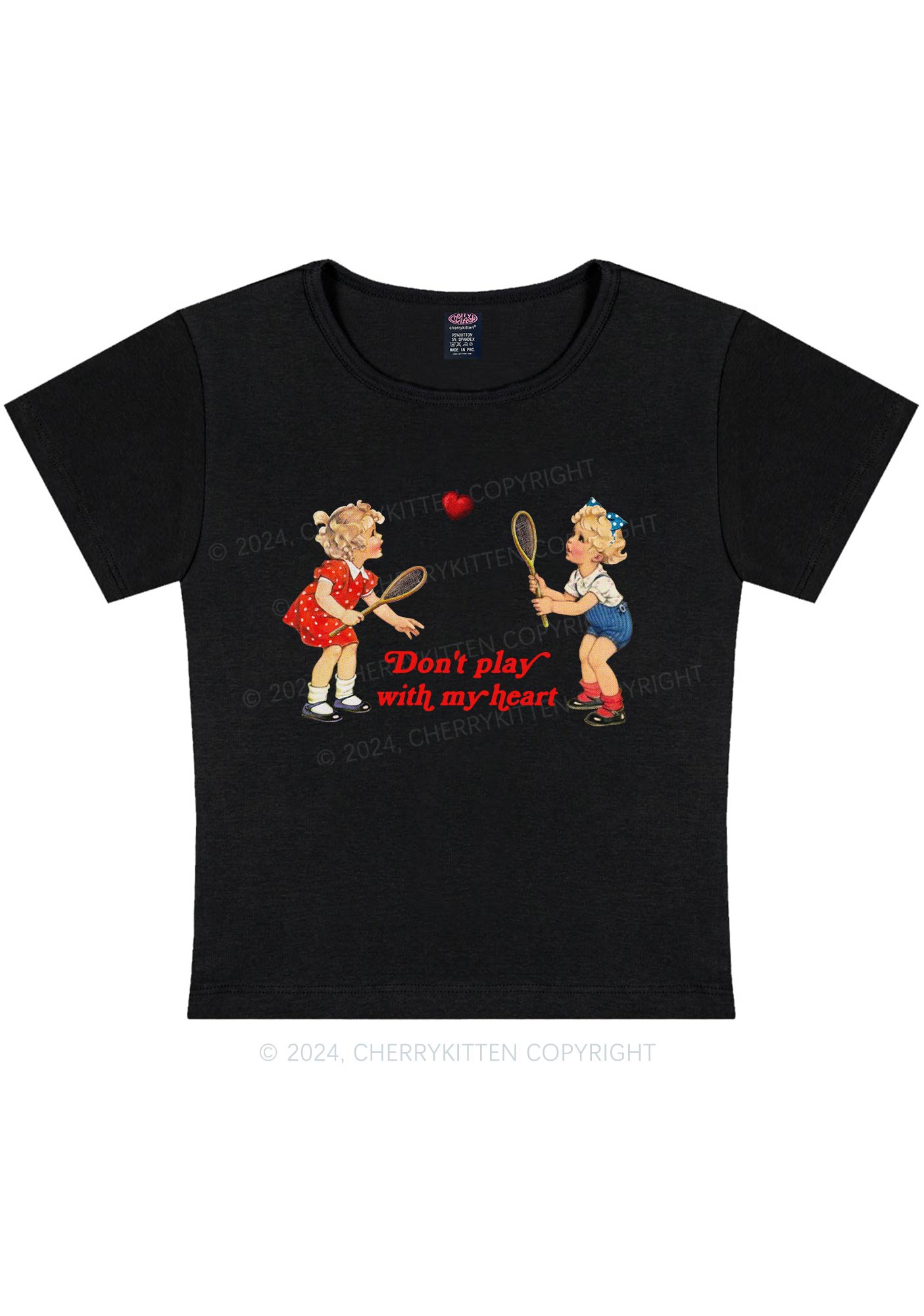 Don't Play With My Heart Y2K Baby Tee Cherrykitten