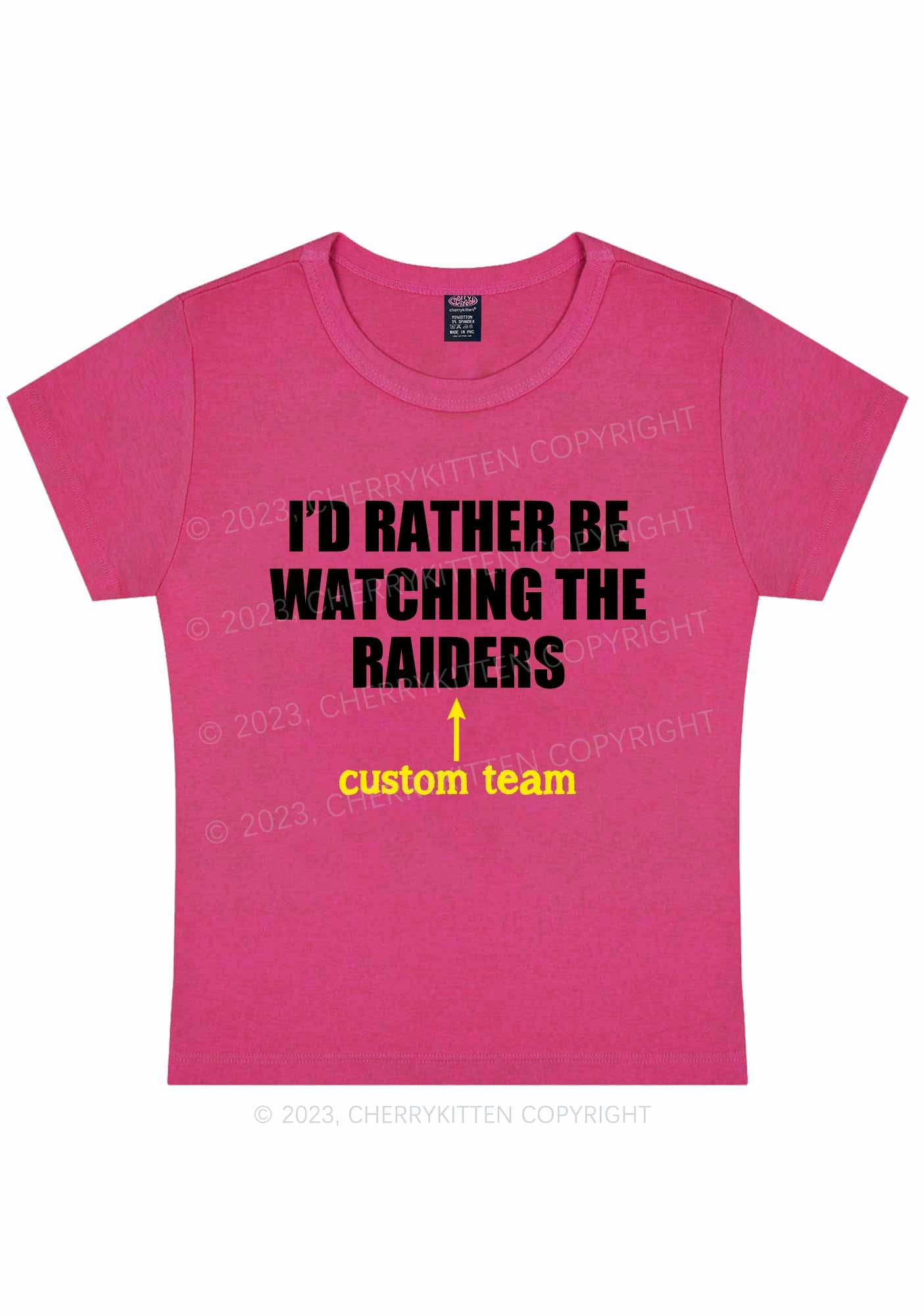 Super Bowl Watching Custom Team Y2K Baby Tee Cherrykitten