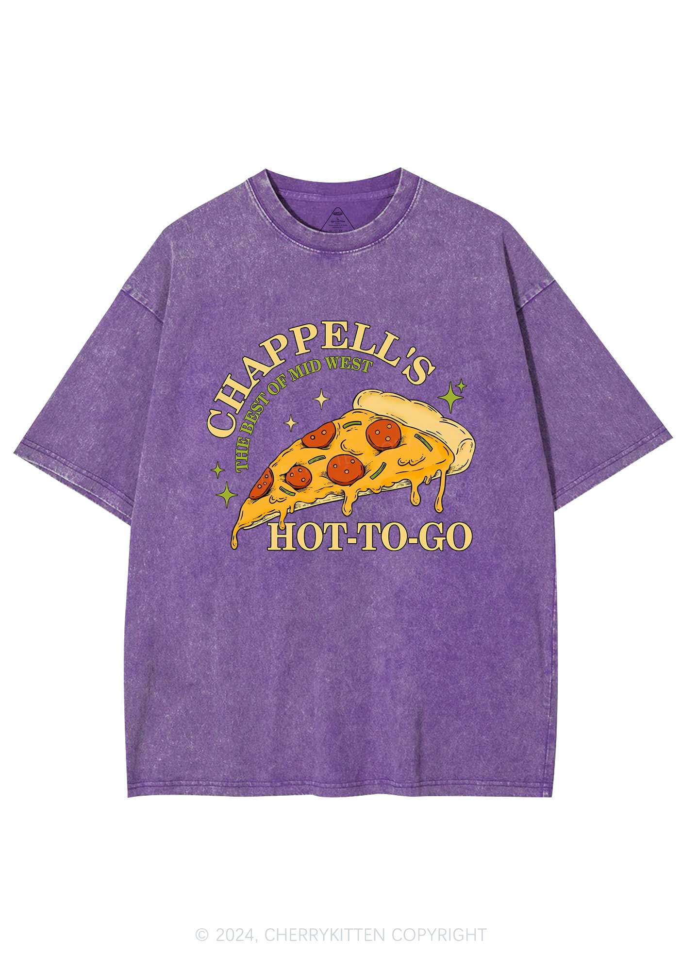 Hot To Go Pizza Y2K Washed Tee Cherrykitten