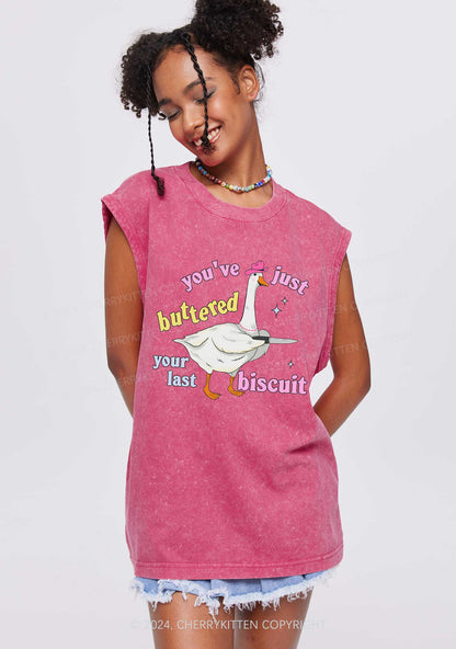 Just Buttered Last Biscuit Y2K Washed Tank Cherrykitten