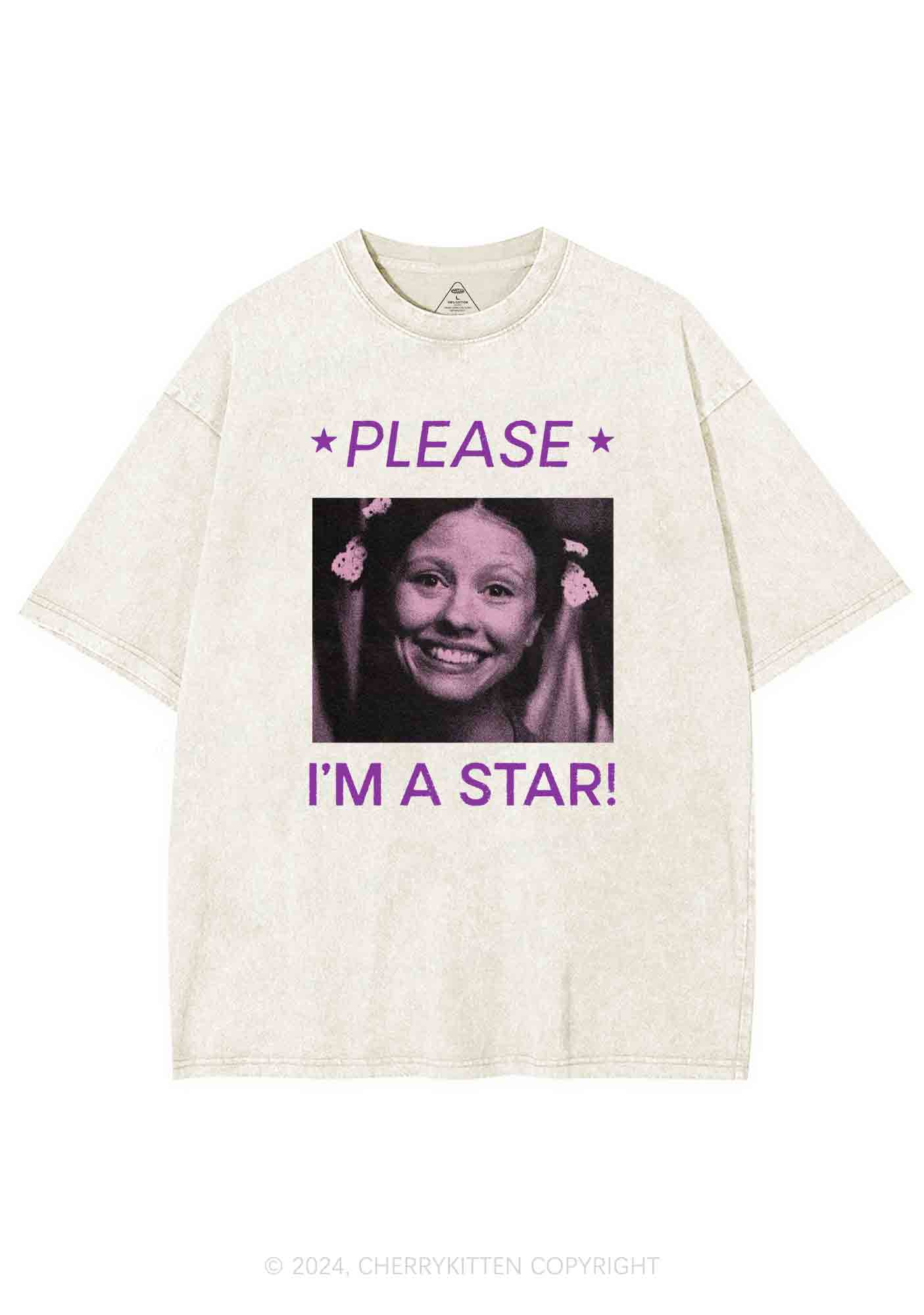 Halloween I'm A Star Y2K Washed Tee Cherrykitten