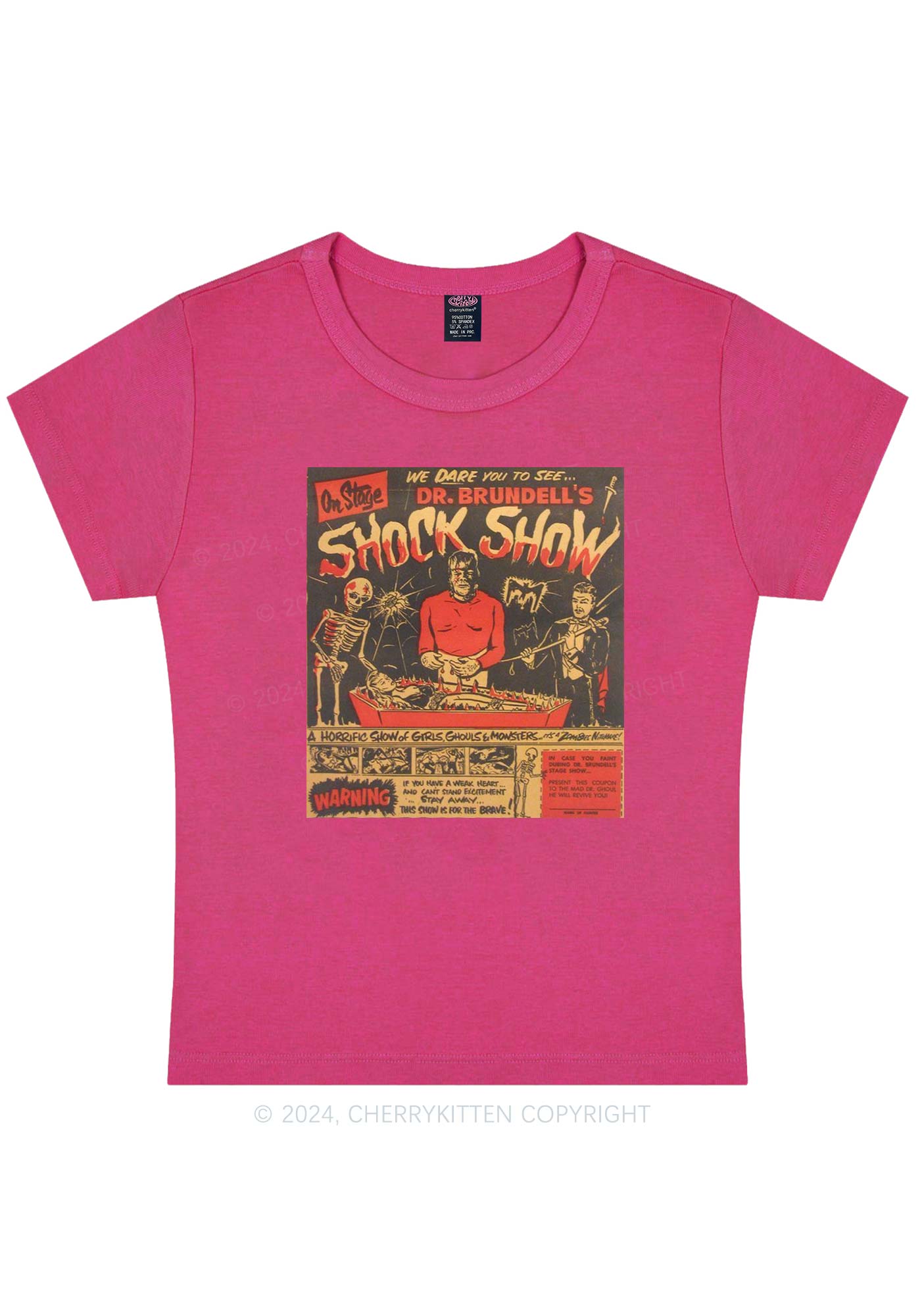 Halloween Shock Show Y2K Baby Tee Cherrykitten