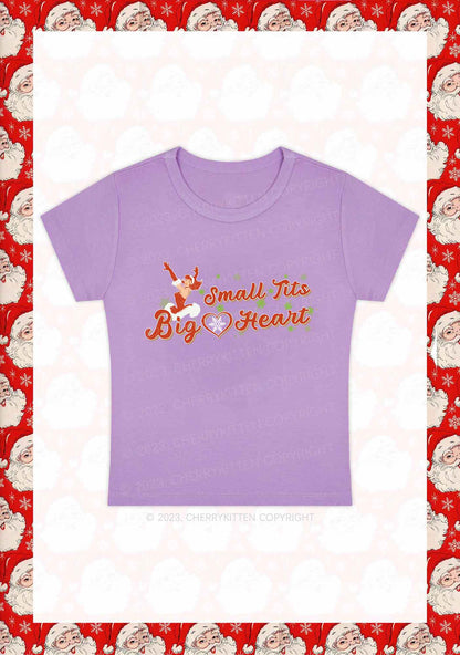 Small But Big Heart Christmas Y2K Baby Tee Cherrykitten