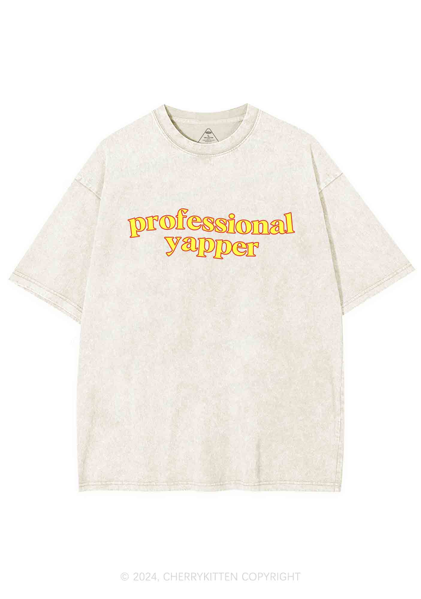 Professional Yapper Y2K Washed Tee Cherrykitten