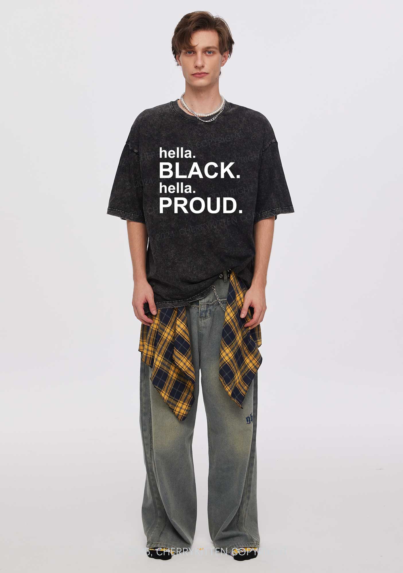 Black Proud Y2K Washed Tee Cherrykitten