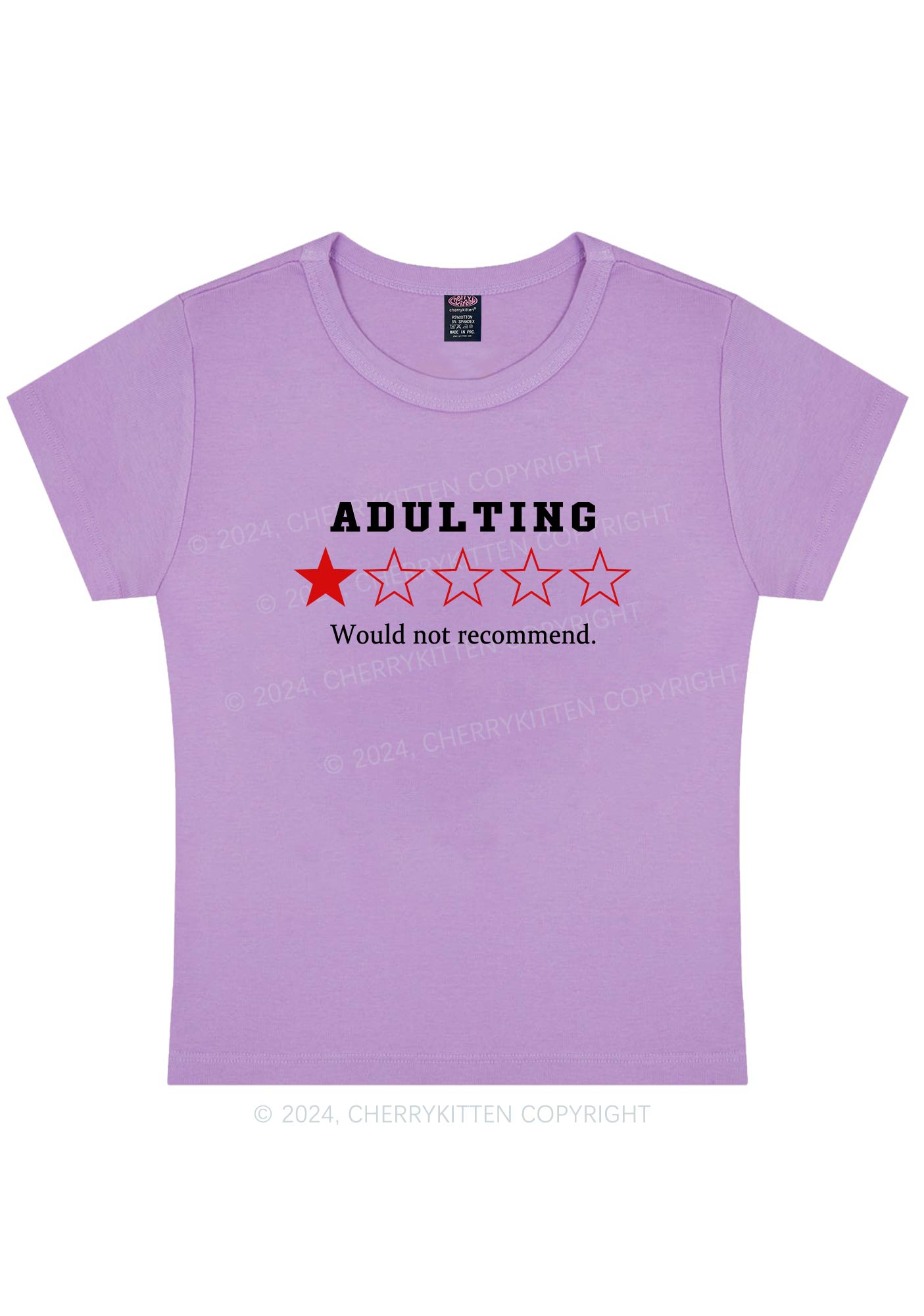 Adulting Not Recommend Y2K Baby Tee Cherrykitten