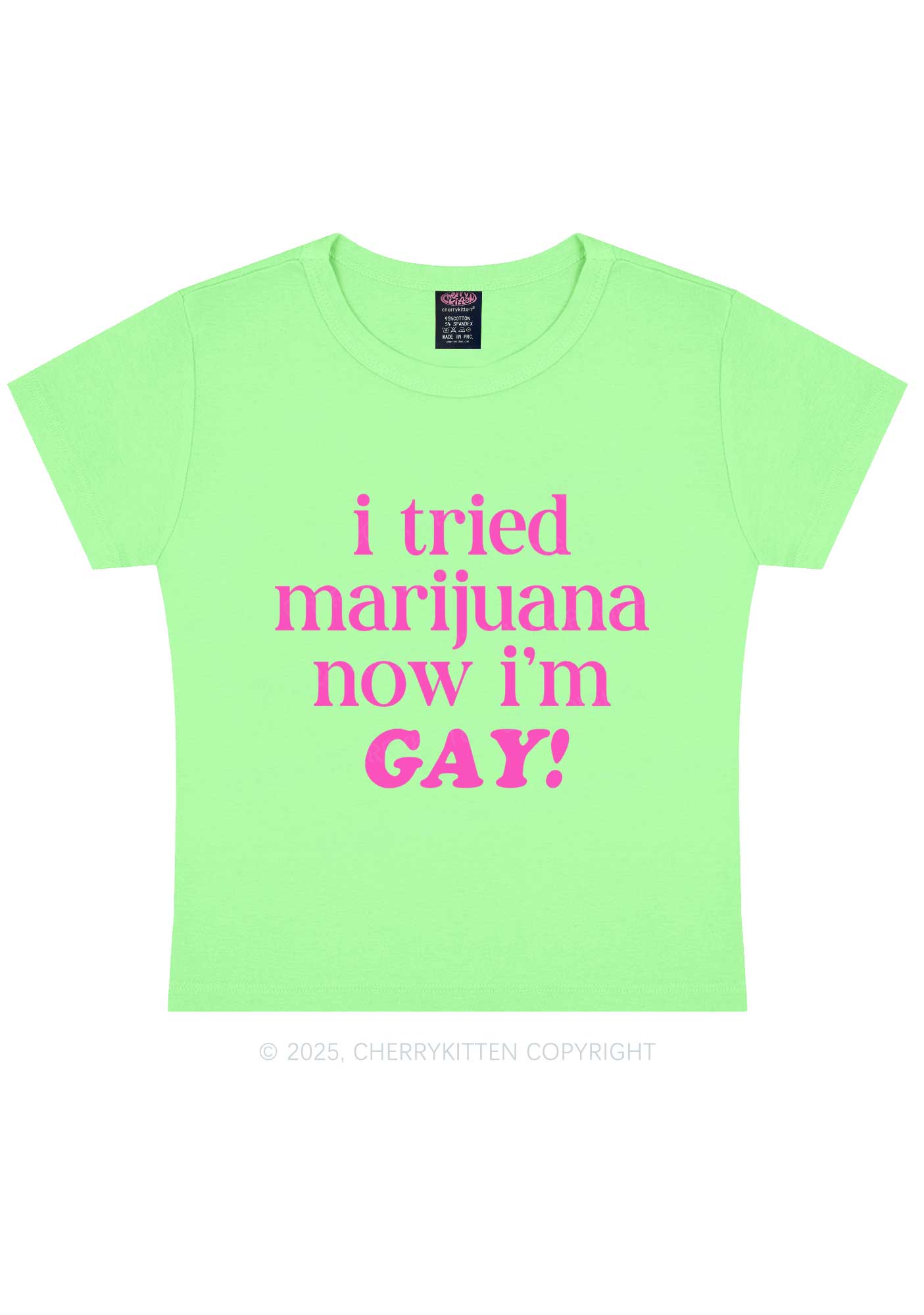 Now Im Gay Y2K Baby Tee Cherrykitten