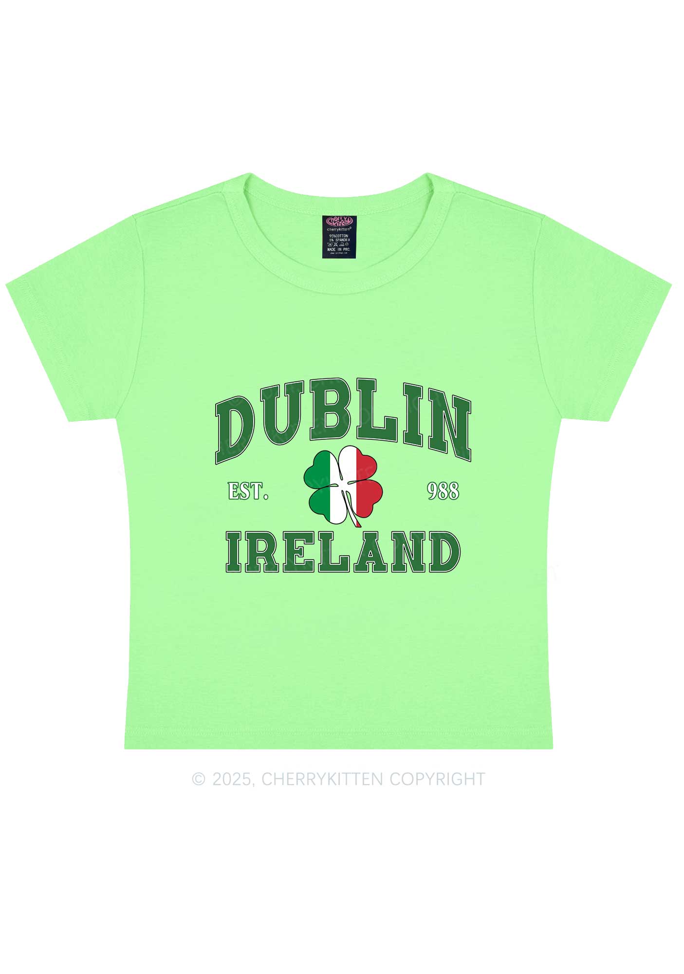 Dublin Ireland St Patricks Y2K Baby Tee Cherrykitten