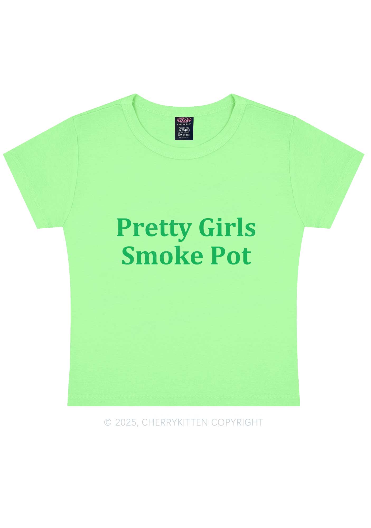 Pretty Girls Smoke Pot Y2K Baby Tee Cherrykitten