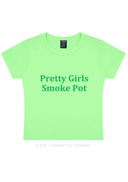 Pretty Girls Smoke Pot Y2K Baby Tee Cherrykitten