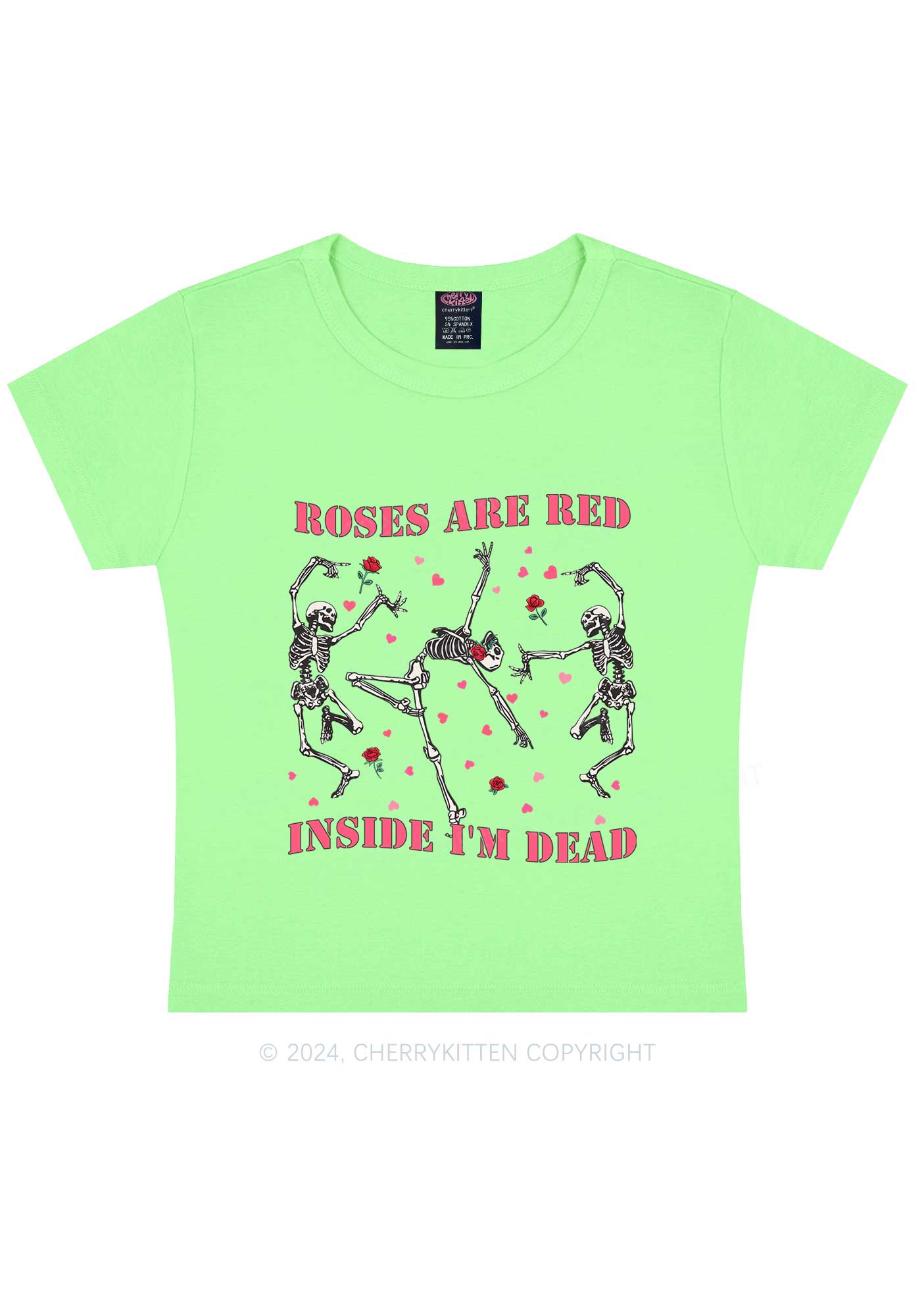 Inside Im Dead Y2K Valentine's Day Baby Tee Cherrykitten