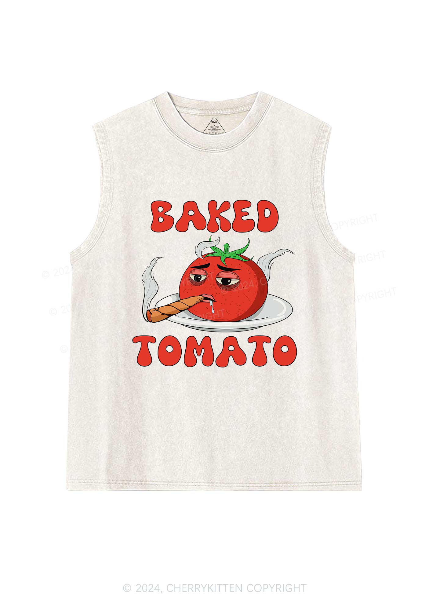 Baked Tomato Y2K Washed Tank Cherrykitten