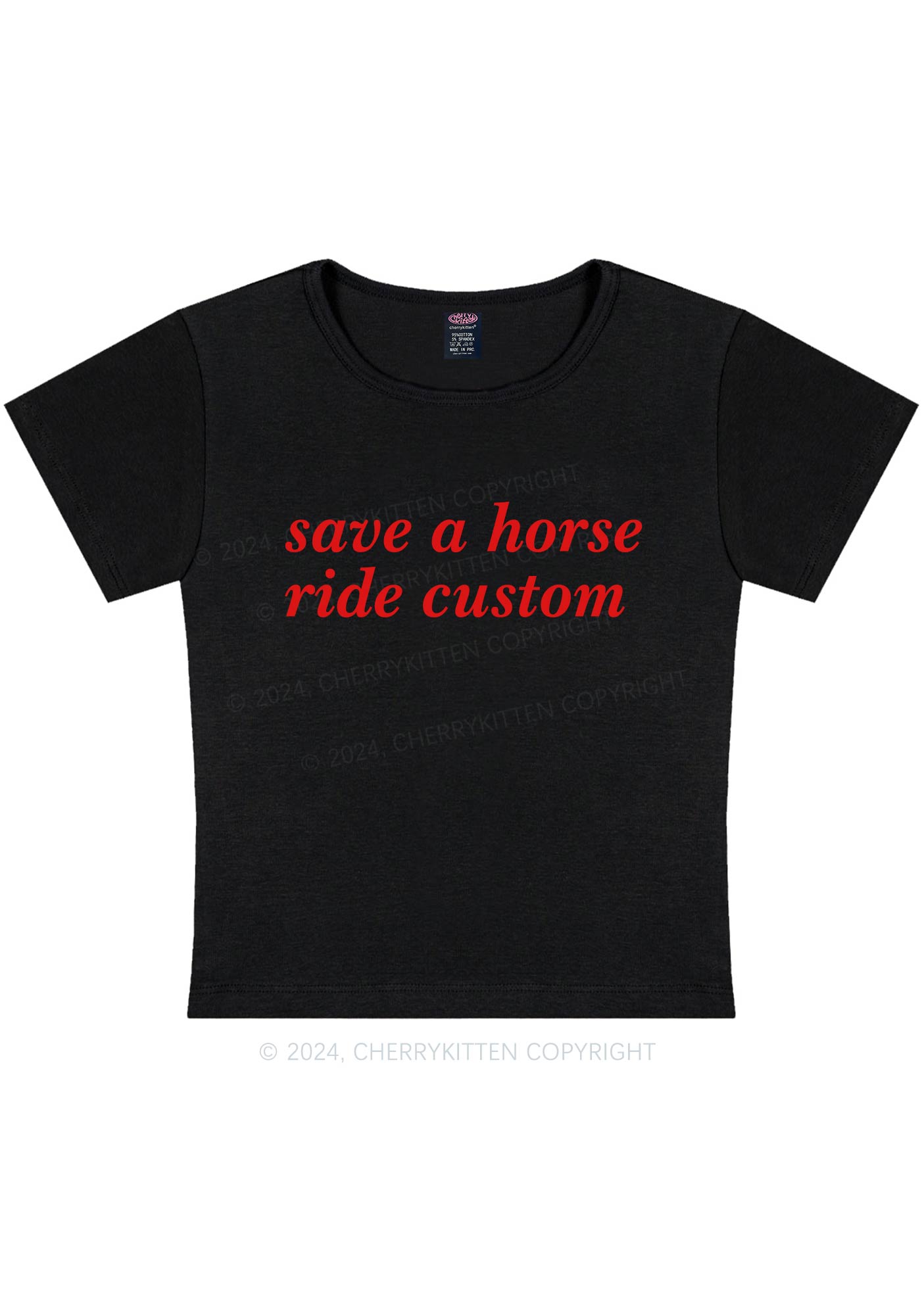 Save Horse Ride Custom Y2K Baby Tee Cherrykitten