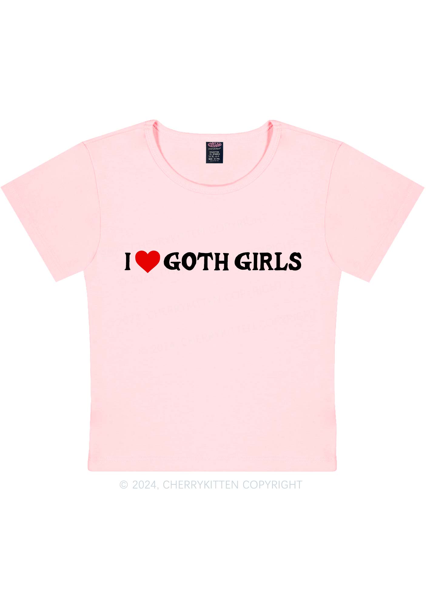 I Love Goth Girls Y2K Baby Tee Cherrykitten