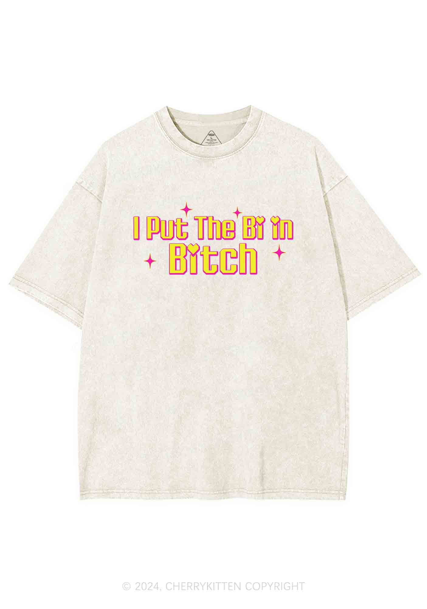 Put The Bi In Bxxch Y2K Washed Tee Cherrykitten