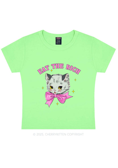 Eat Rich Cat Y2K Baby Tee Cherrykitten