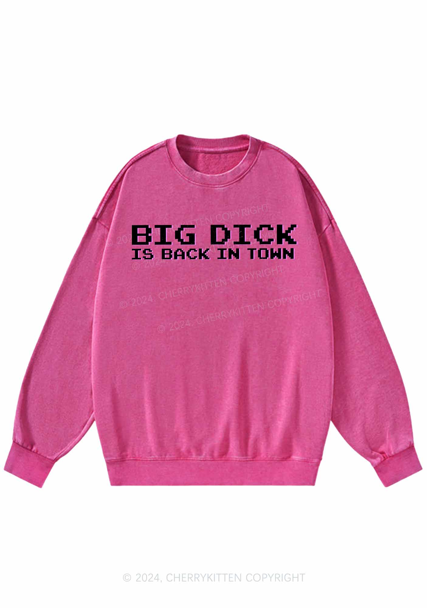 Big Is Back In Town Y2K Washed Sweatshirts Cherrykitten