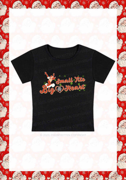 Small But Big Heart Christmas Y2K Baby Tee Cherrykitten