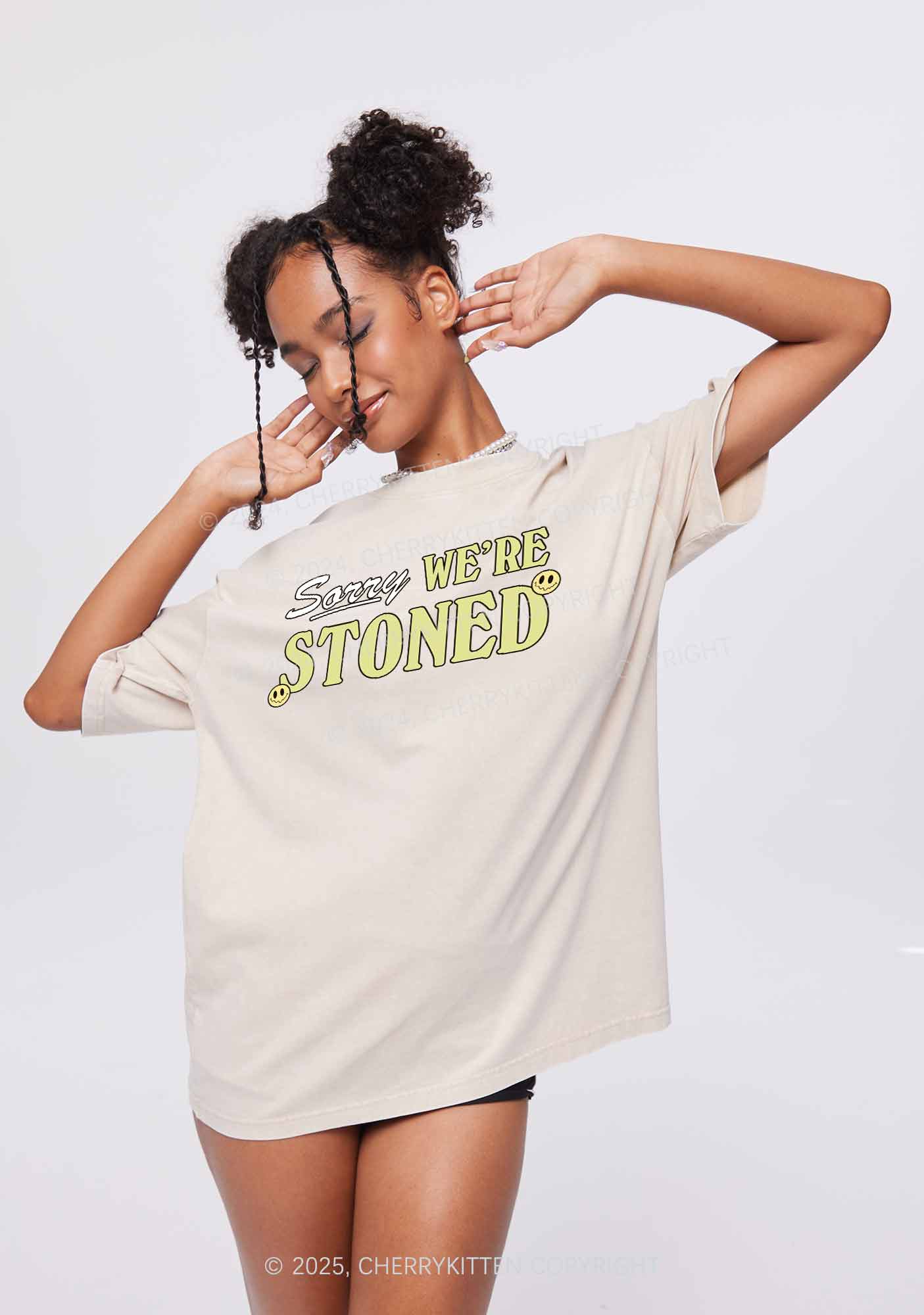 Sorry We're Stoned Y2K Washed Tee Cherrykitten