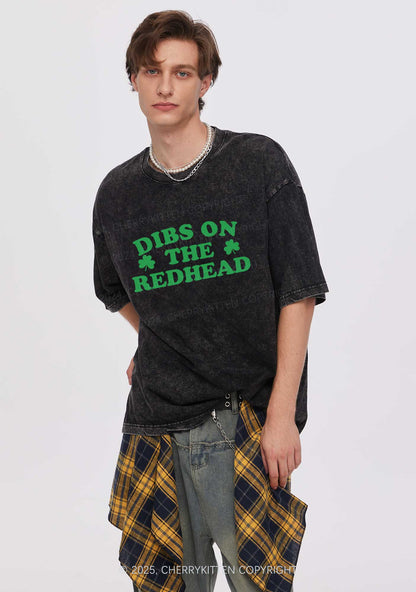 Dibs On The Redhead St Patricks Y2K Washed Tee Cherrykitten