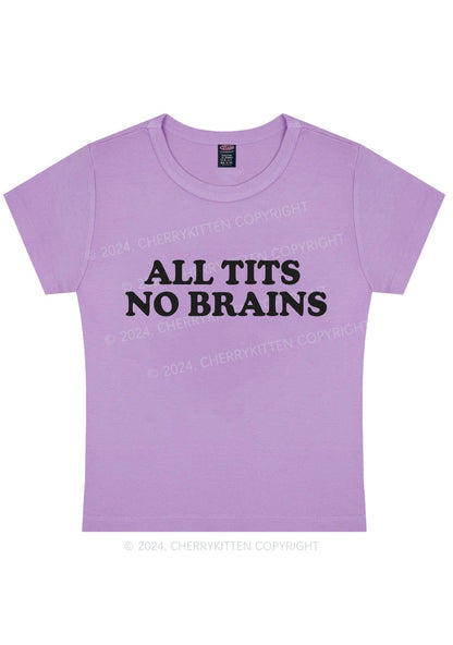 All Txts No Brains Y2K Baby Tee Cherrykitten