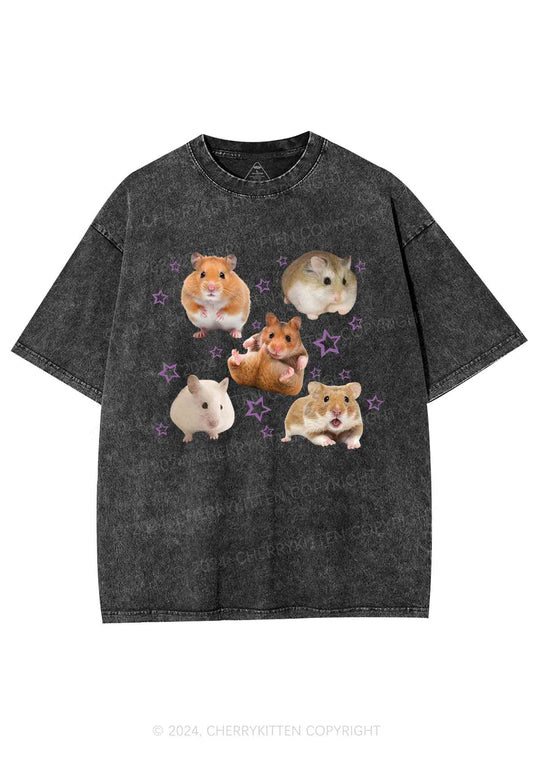 Cute Hamsters Y2K Washed Tee Cherrykitten