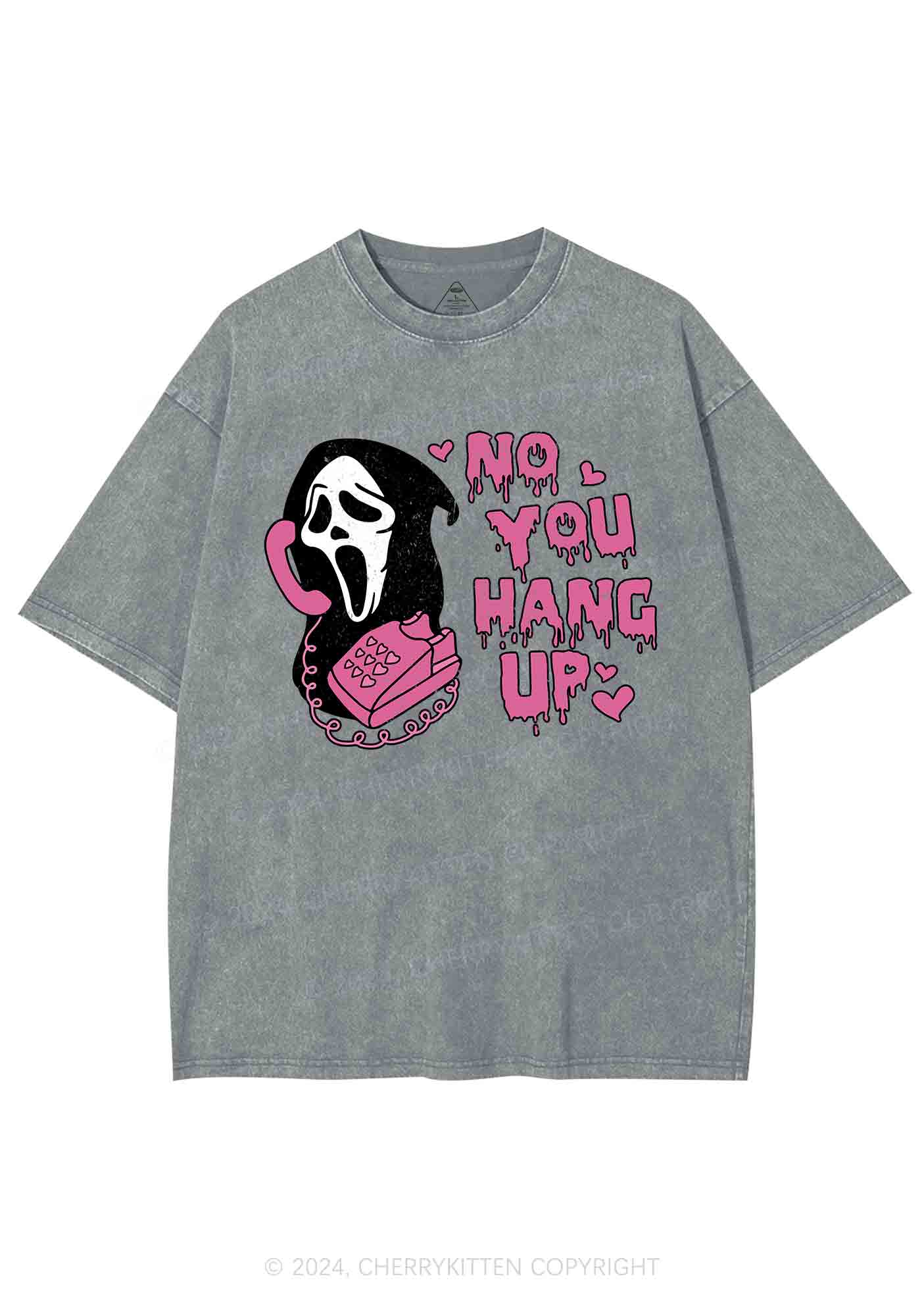 Halloween No You Hang Up Y2K Washed Tee Cherrykitten