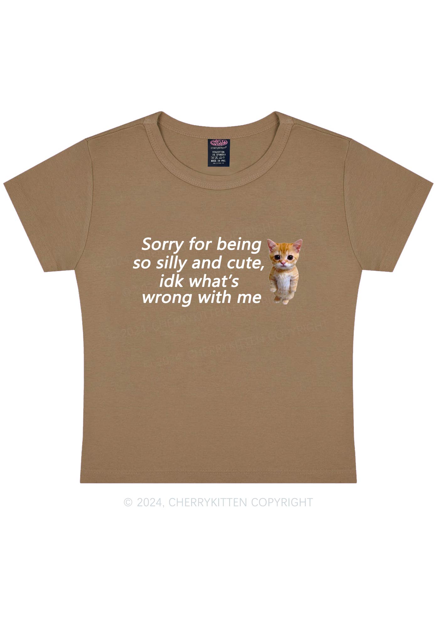 Sorry For Being Silly Y2K Baby Tee Cherrykitten