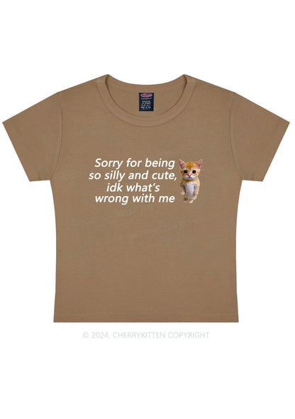 Sorry For Being Silly Y2K Baby Tee Cherrykitten