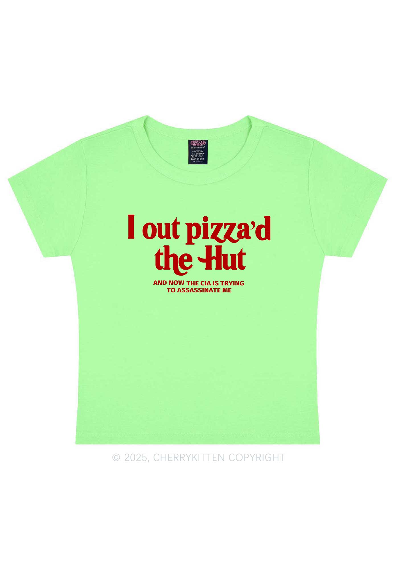 Out Pizzad The Hut Y2K Baby Tee Cherrykitten