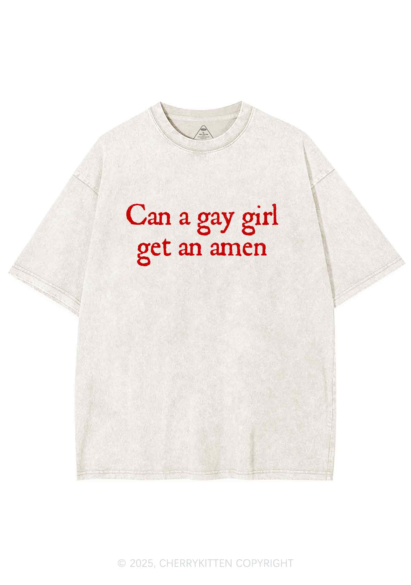 Gay Girl Get Amen Y2K Washed Tee Cherrykitten