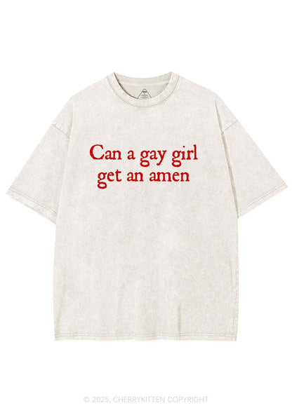 Gay Girl Get Amen Y2K Washed Tee Cherrykitten