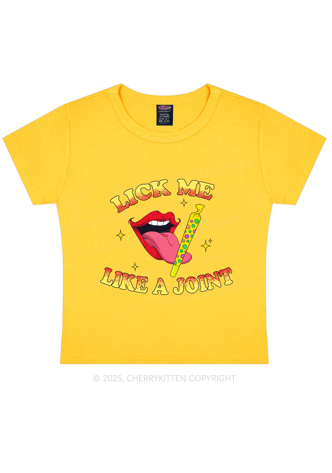 Lick Me Like A Joint Y2K Baby Tee Cherrykitten