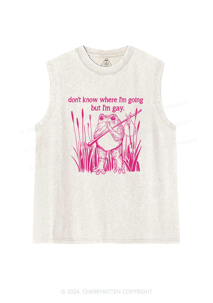 But I Am Gay Y2K Washed Tank Cherrykitten