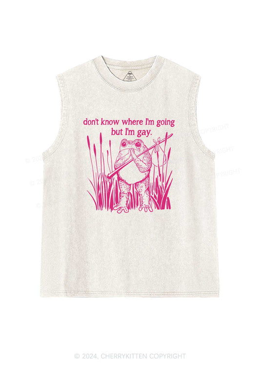 But I Am Gay Y2K Washed Tank Cherrykitten