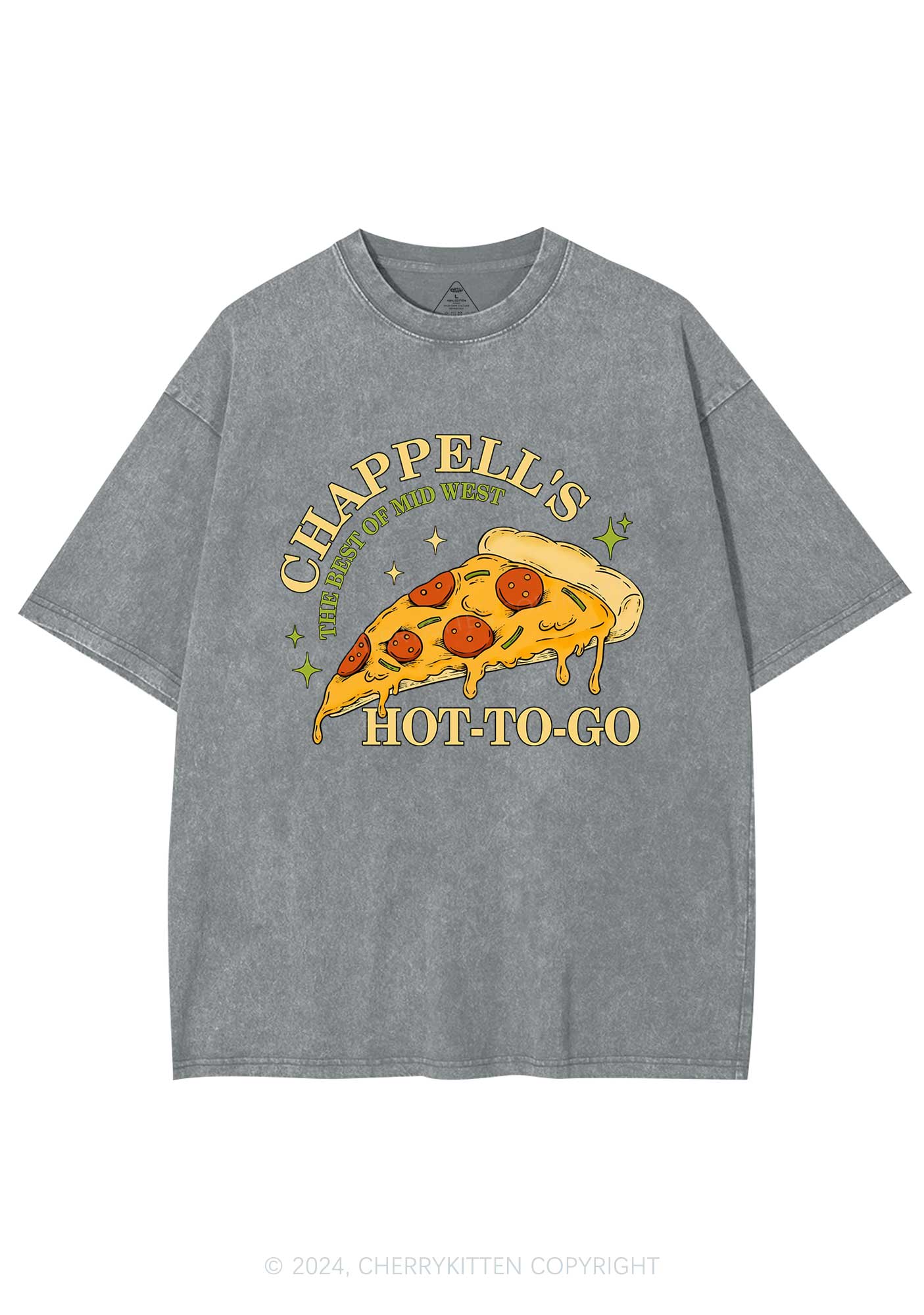 Hot To Go Pizza Y2K Washed Tee Cherrykitten