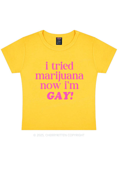 Now Im Gay Y2K Baby Tee Cherrykitten