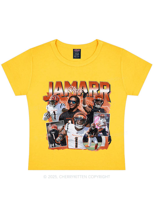 Orange Jamarr Y2K Super Bowl Baby Tee Cherrykitten