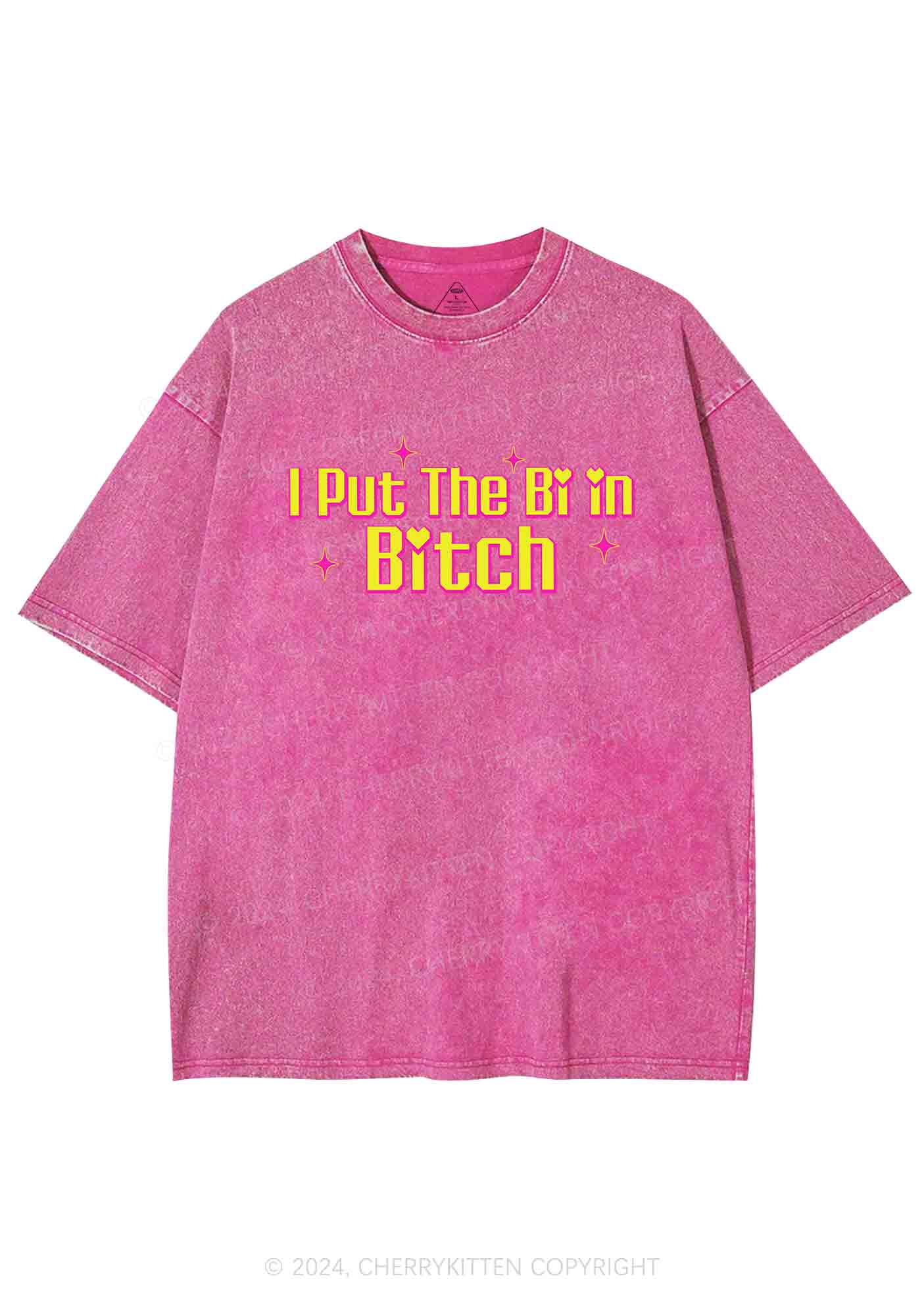 Put The Bi In Bxxch Y2K Washed Tee Cherrykitten