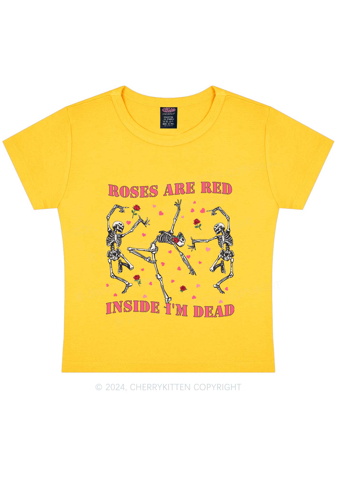 Inside Im Dead Y2K Valentine's Day Baby Tee Cherrykitten