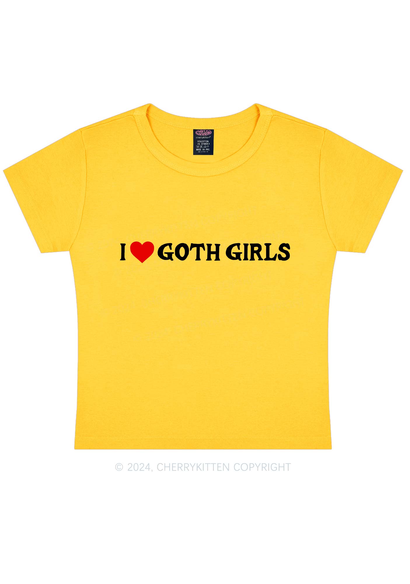 I Love Goth Girls Y2K Baby Tee Cherrykitten