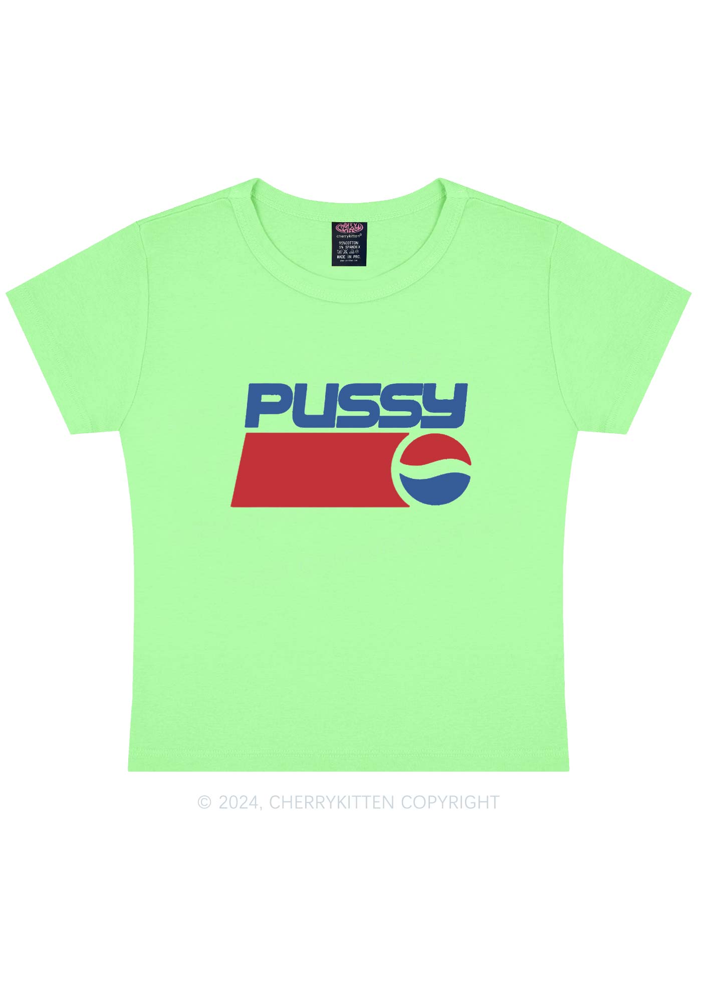 Red Blue Puxxy Y2K Baby Tee Cherrykitten