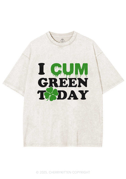 I Cxm Green Today St Patricks Y2K Washed Tee Cherrykitten